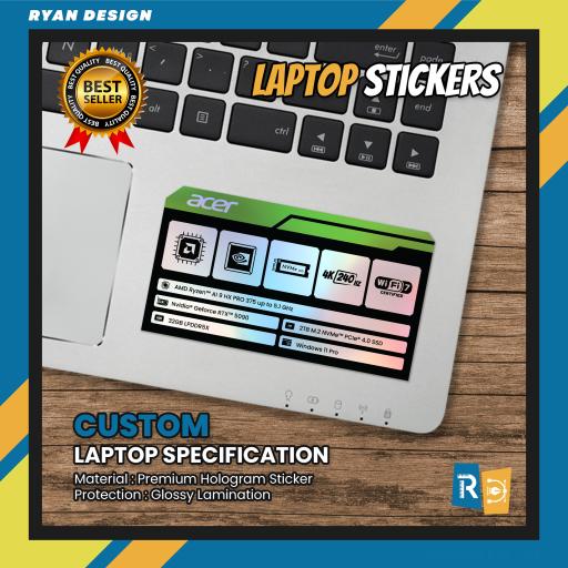 Stiker Logo Laptop Stiker Spesifikasi Fitur Laptop Stiker Nvidia RTX GTX Intel Amd (Model 010)